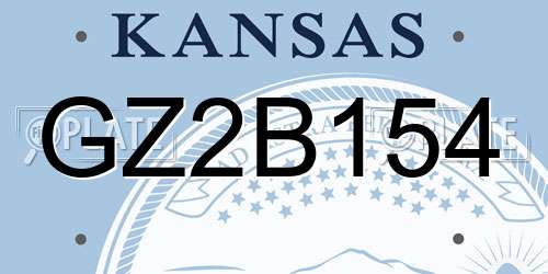 GZ2B154 Kansas License Plate