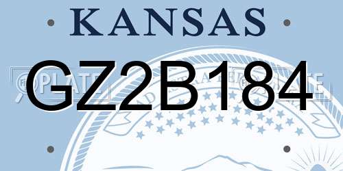 GZ2B184 Kansas License Plate