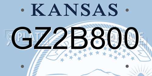 GZ2B800 Kansas License Plate