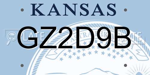 GZ2D9B Kansas License Plate
