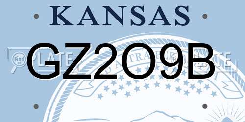 GZ2O9B Kansas License Plate