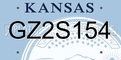 GZ2S154 Kansas License Plate