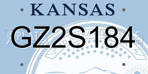 GZ2S184 Kansas License Plate