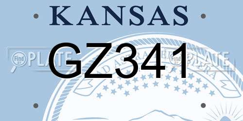 GZ341 Kansas License Plate