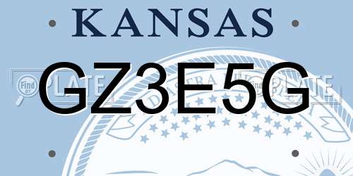 GZ3E5G Kansas License Plate