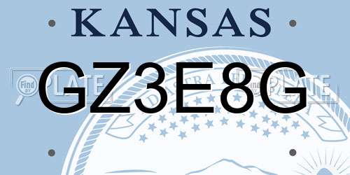 GZ3E8G Kansas License Plate