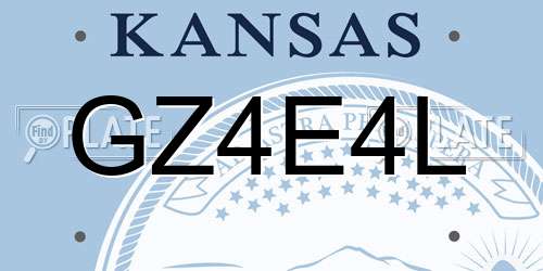 GZ4E4L Kansas License Plate