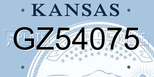 GZ54075 Kansas License Plate