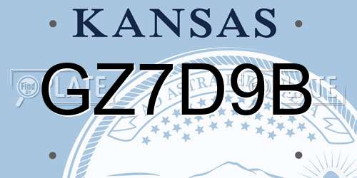 GZ7D9B Kansas License Plate