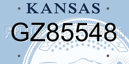 GZ85548 Kansas License Plate