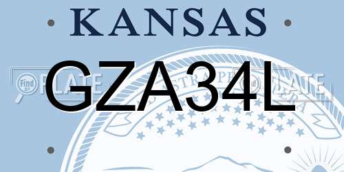 GZA34L Kansas License Plate