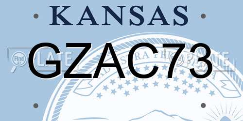 GZAC73 Kansas License Plate