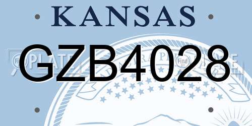 GZB4028 Kansas License Plate
