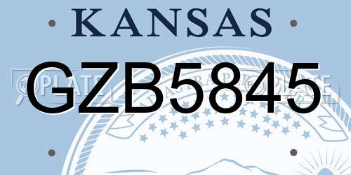 GZB5845 Kansas License Plate