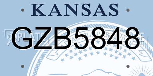 GZB5848 Kansas License Plate