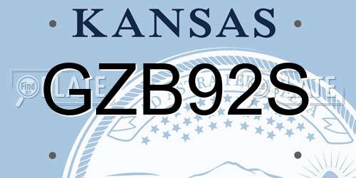 GZB92S Kansas License Plate