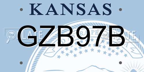GZB97B Kansas License Plate