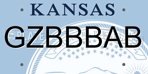 GZBBBAB Kansas License Plate