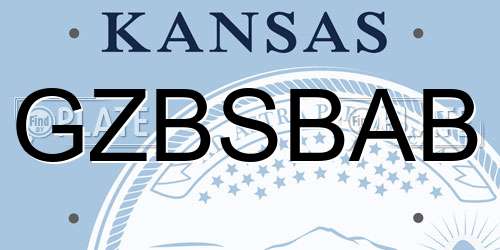GZBSBAB Kansas License Plate