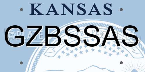 GZBSSAS Kansas License Plate