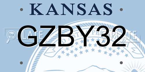 GZBY32 Kansas License Plate