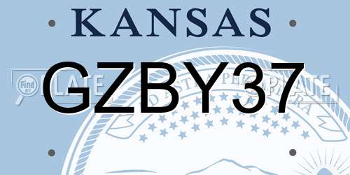 GZBY37 Kansas License Plate