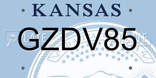 GZDV85 Kansas License Plate