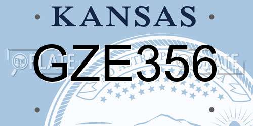 GZE356 Kansas License Plate