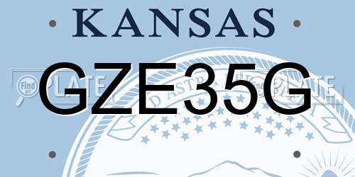 GZE35G Kansas License Plate