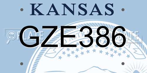 GZE386 Kansas License Plate