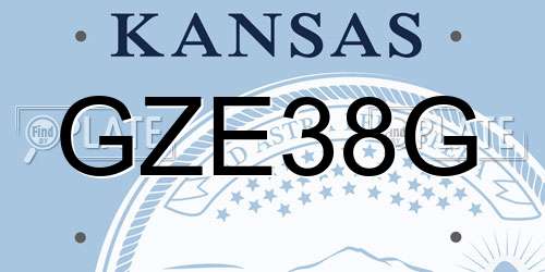 GZE38G Kansas License Plate