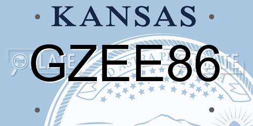 GZEE86 Kansas License Plate