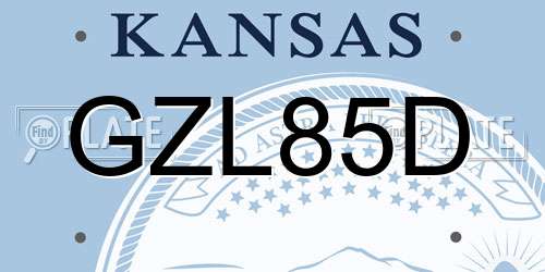 GZL85D Kansas License Plate