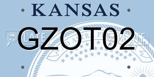 GZOT02 Kansas License Plate