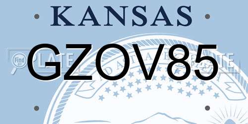 GZOV85 Kansas License Plate