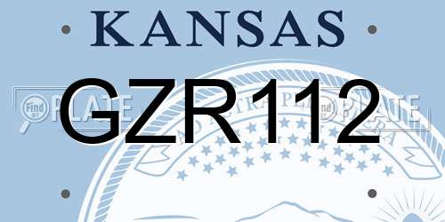 GZR112 Kansas License Plate
