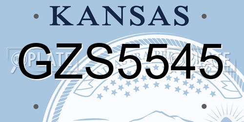 GZS5545 Kansas License Plate