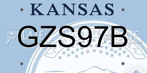 GZS97B Kansas License Plate