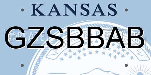 GZSBBAB Kansas License Plate