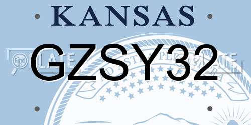 GZSY32 Kansas License Plate