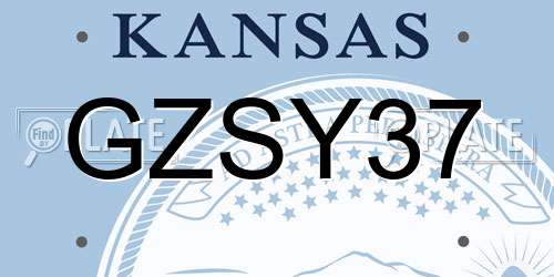 GZSY37 Kansas License Plate