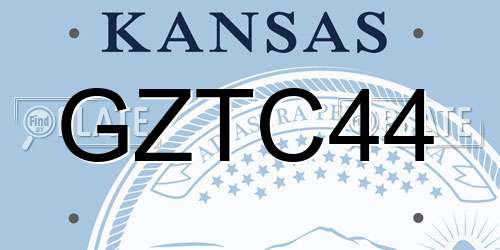 GZTC44 Kansas License Plate
