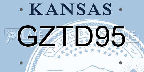 GZTD95 Kansas License Plate