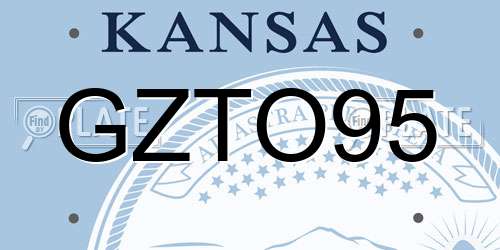 GZTO95 Kansas License Plate