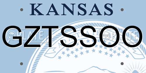 GZTSSOO Kansas License Plate