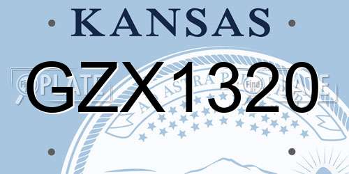 GZX1320 Kansas License Plate