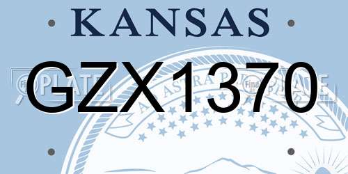 GZX1370 Kansas License Plate