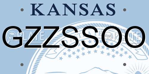 GZZSSOO Kansas License Plate