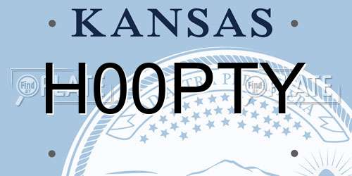 H00PTY Kansas License Plate