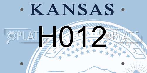 H012 Kansas License Plate